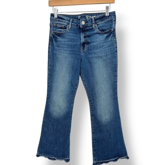 Gap Denim Jeans Size 10 Plus Kids 70s High Rise Flare Adjustable Waist - Picture 1 of 9